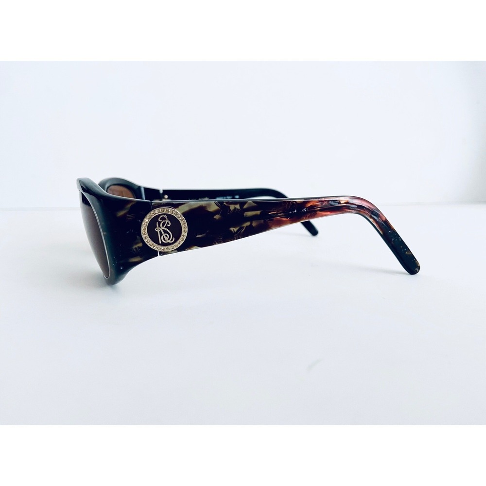 VTG Kate Spade Brown Tortoise Pearl Oval Wrap Glasses Italy Freddie/S 57 17 125 - Picture 3 of 12